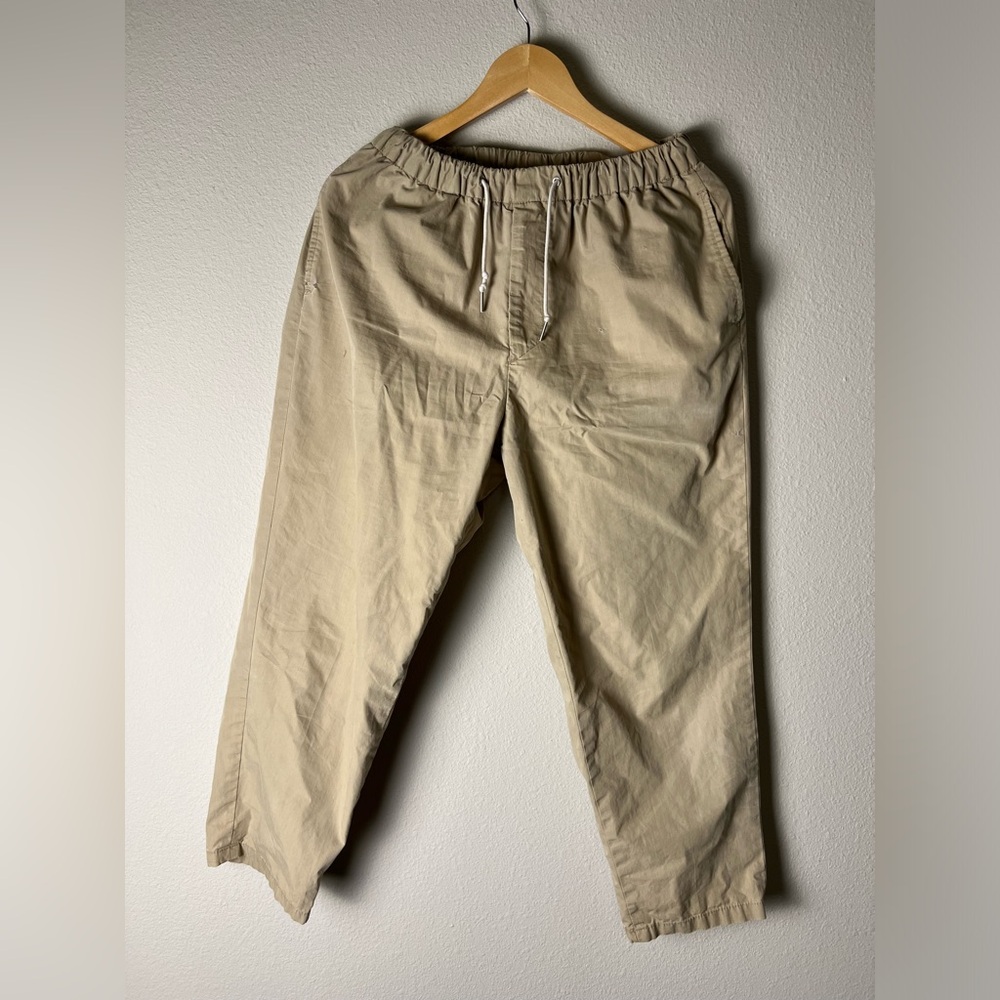 Khaki straight vintage style pants